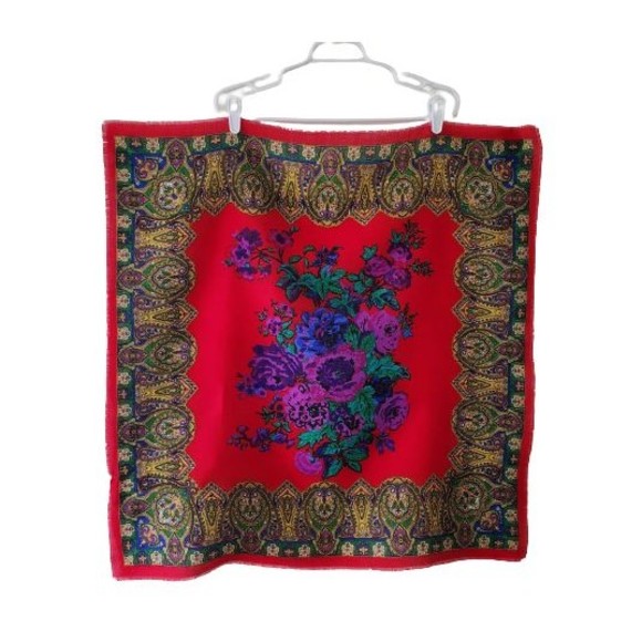 Berkshire Accessories - Challis by Berkshire Japan Womens Square Scarf 30" Red Purple Colorful Floral